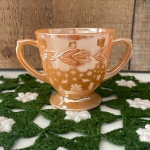 VTG Fire King Peach Lusterware Sugar Bowl / Fire King by Anchor Hocking